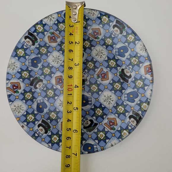 Festive Blue 7-Inch Winter Holiday Decorative Plate - Picture 8 of 8